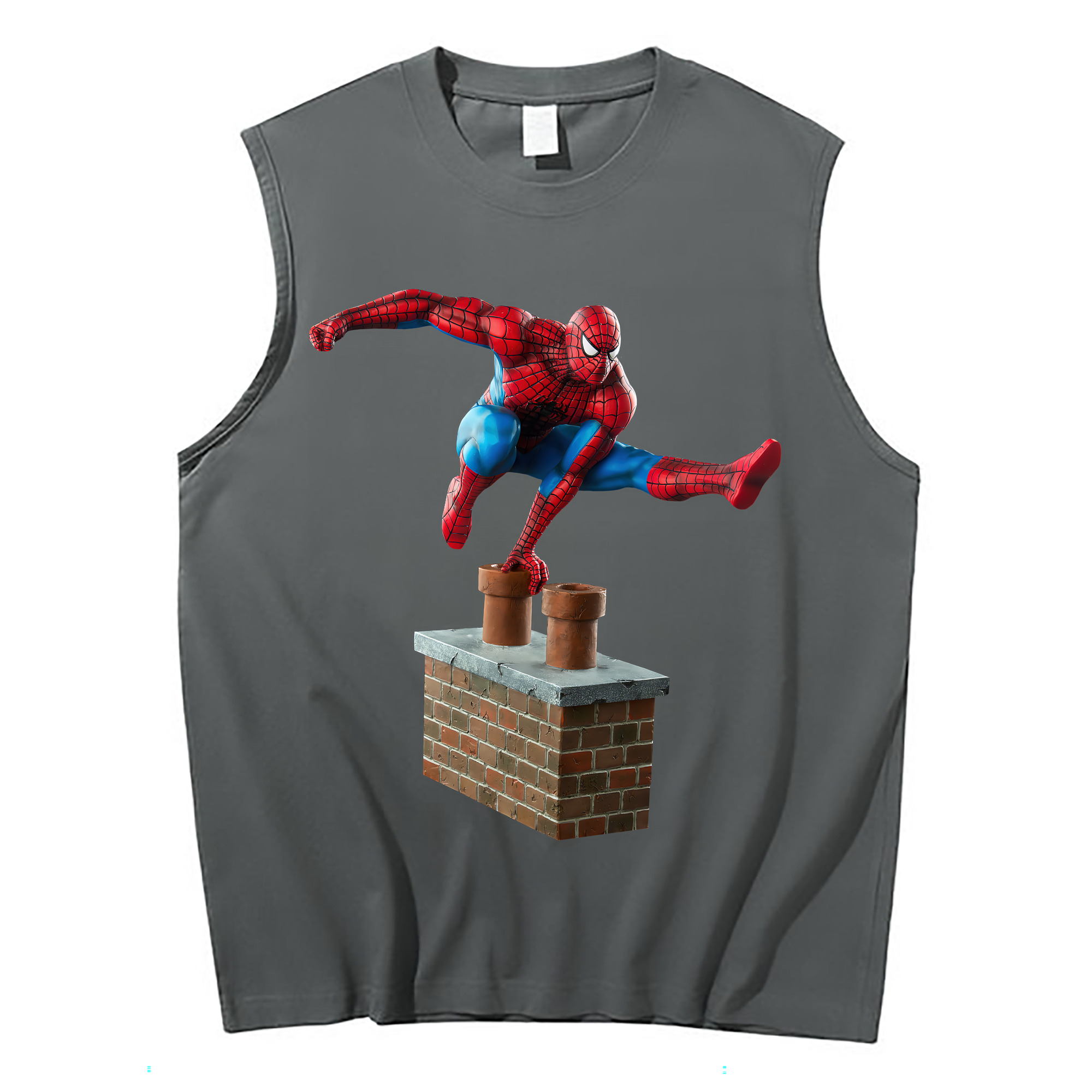 （画像用） Spider Man スパイダーマン コットン100％タンクトップ（フロントプリント）